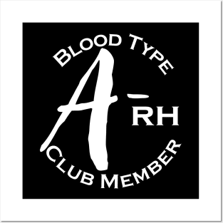 Blood type A minus club member - Dark Posters and Art